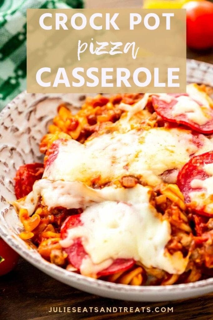 Easy Crock-Pot Pizza Casserole - Plowing Through Life