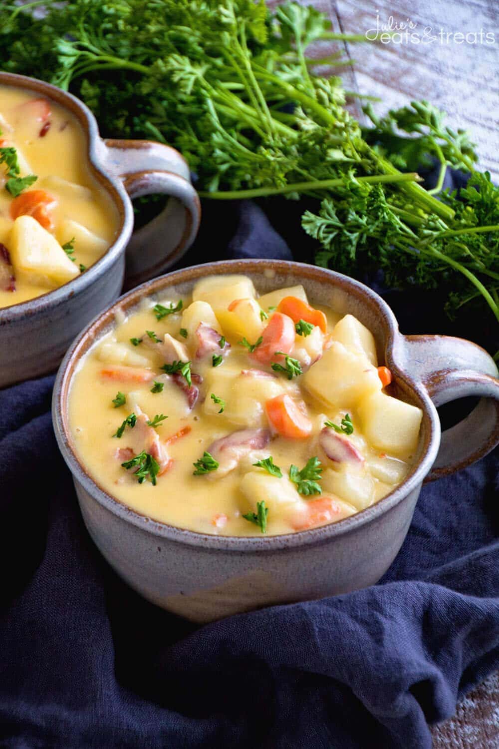 Cheesy Bacon Potato Soup Recipe ~ Comforting, Delicious, Easy Soup Recipe Full of Potatoes, Bacon & Cheese! Grab a Big Bowl and Warm Up This Winter!