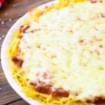 Spagehtti Pie in pie plate