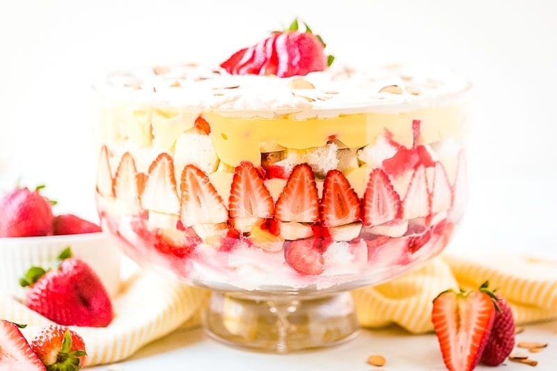 Trifle bowl with dessert in it