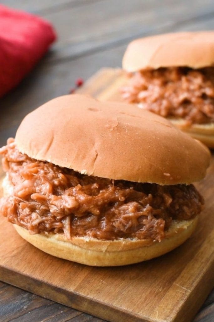 Crock Pot Pulled Pork in bun