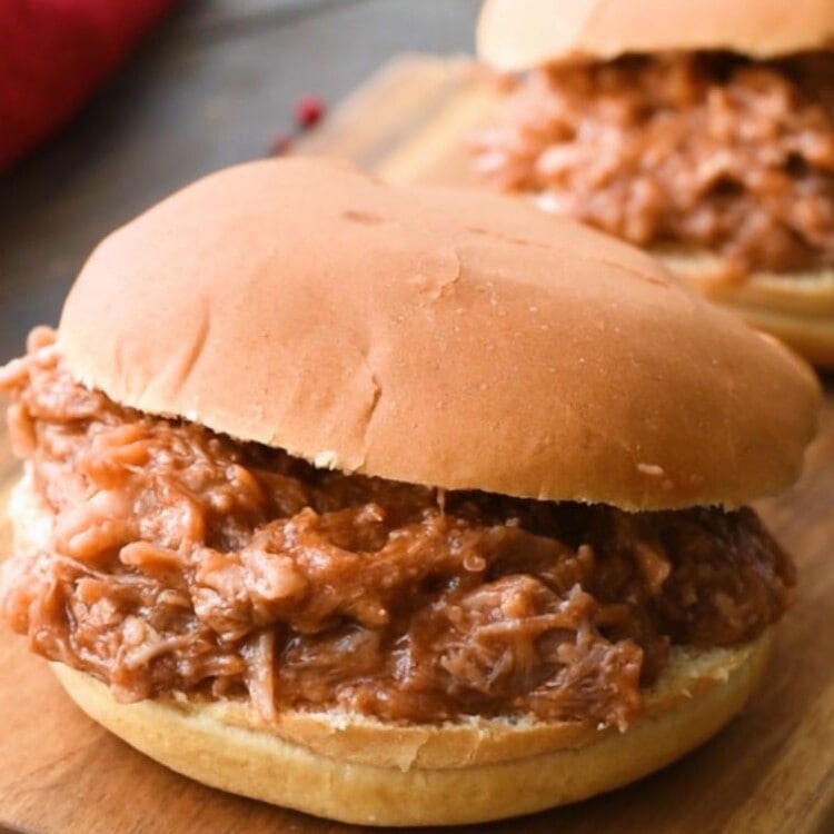 Crock Pot Pulled Pork in bun