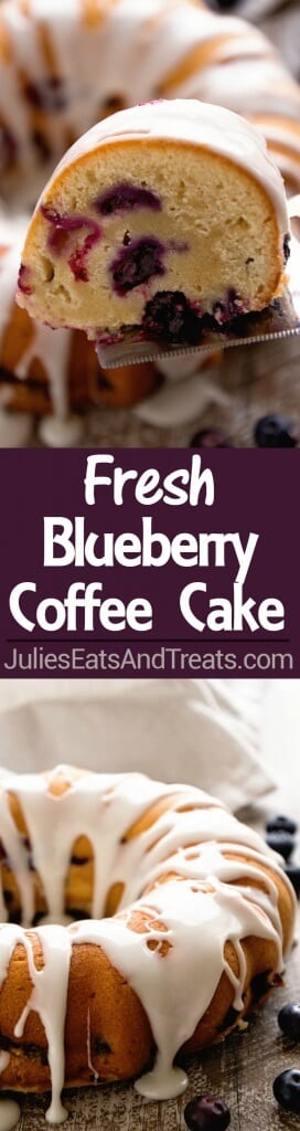 Fresh Blueberry Coffee Cake Recipe ~ Delicious, Moist Blueberry Coffee Cake Loaded with Fresh Blueberries Bursting with Flavor then Drizzled in an Almond Icing!