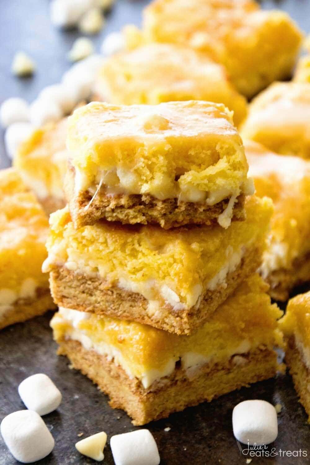 White Chocolate S’mores Bars ~ The Ultimate Treat! These Gooey Cake Bars are a Delicious Twist on a S'mores Bar!