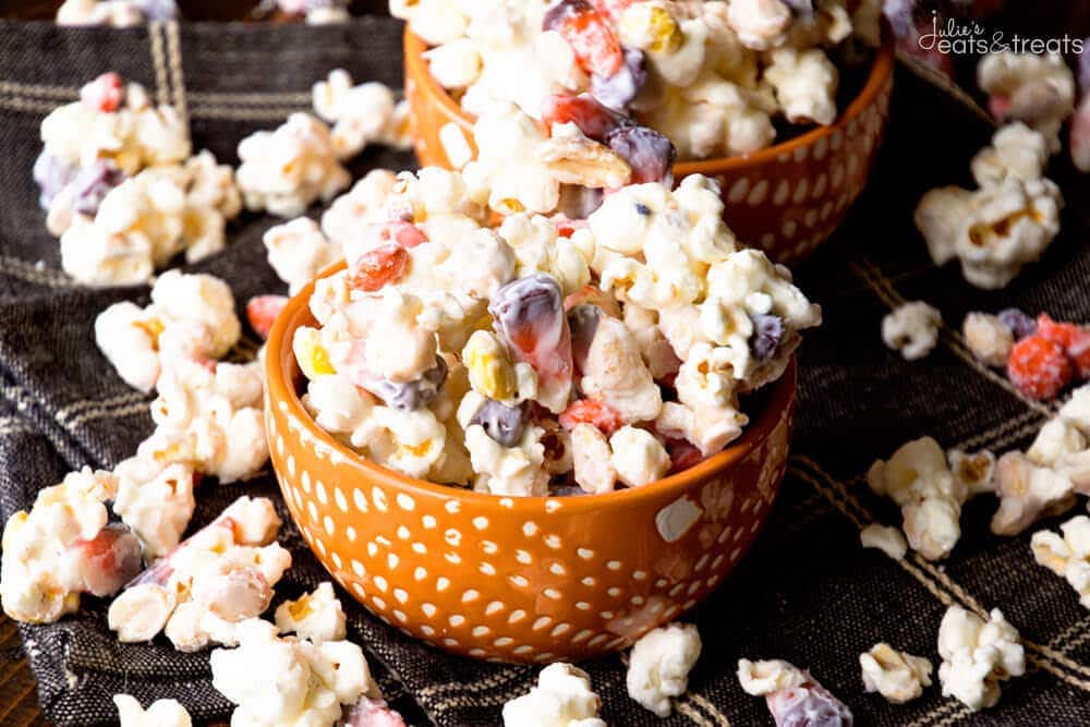 Monster Munch Halloween Snack Mix ~ Sweet & Salty Snack Mix Loaded with Popcorn, Candy Corn, Peanuts & Reese's Pieces!