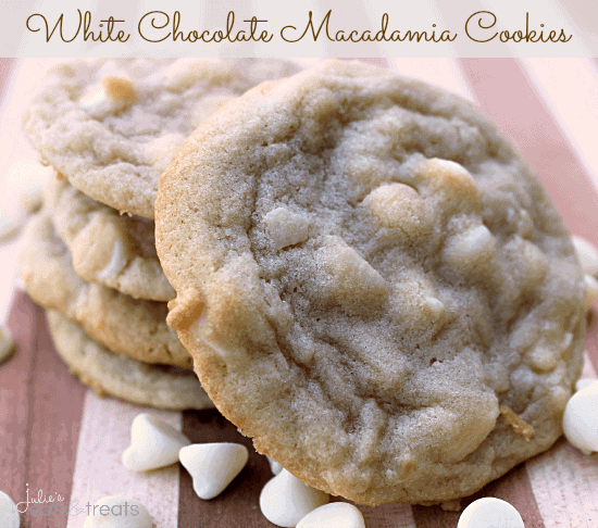 White Chocolate Macadamia Cookies ~ Soft, chewy cookies loaded with white chocolate chips and macadamia nuts!
