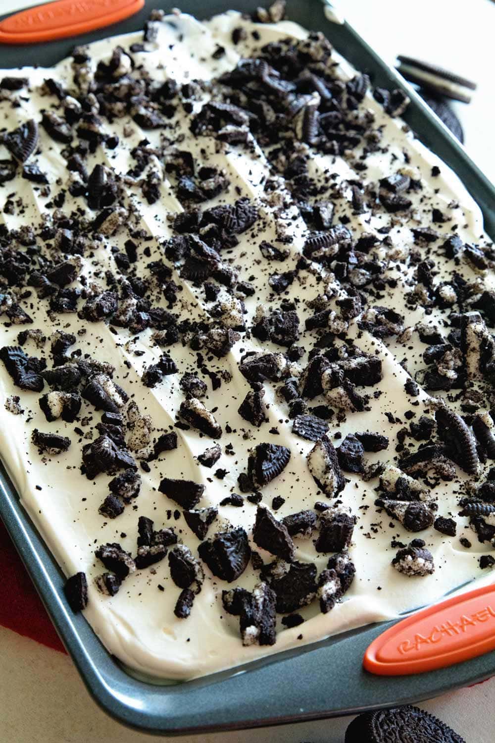 Oreo Puddin' Poke Cake ~ Chocolate Cake Topped with Oreo Pudding, Cool Whip and Crushed Oreos! Quick, Easy Poke Cake That Everyone Will Love!