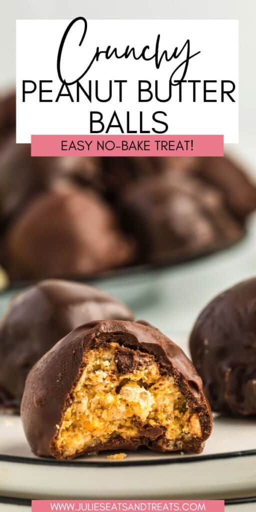 Peanut Butter Balls with Rice Krispies JET Pinterest Image