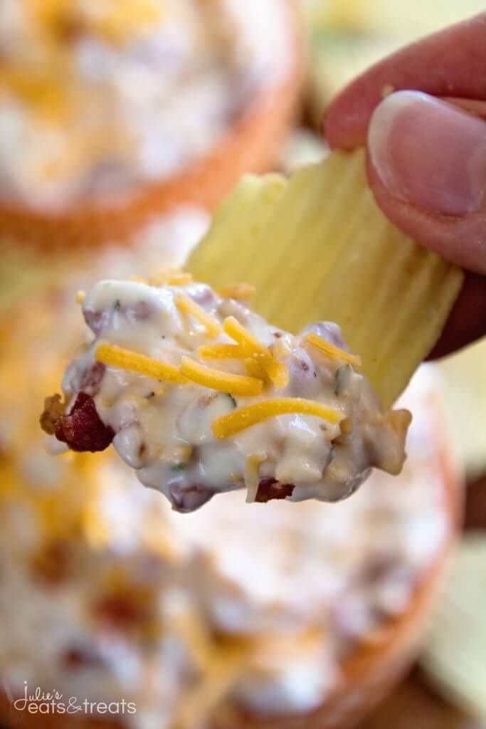 Dip on potato chip