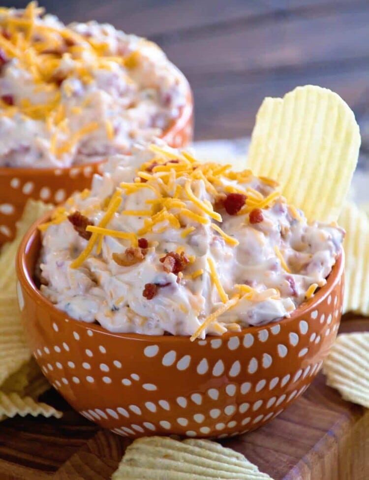 Crack Dip ~ Super Simple Chip Dip Loaded with Cheese, Bacon, Ranch and Sour Cream!vv