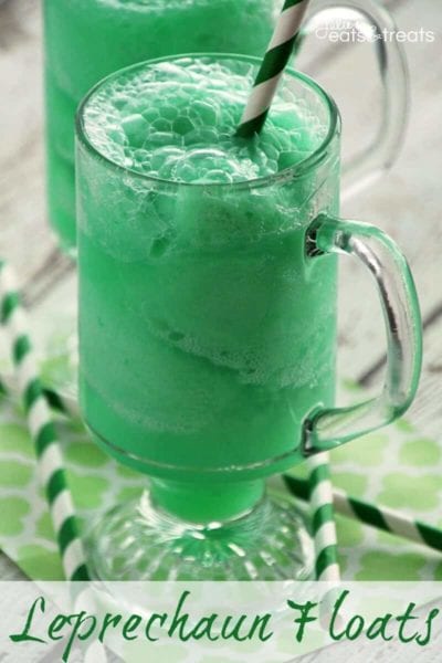 Leprechaun Floats ~ Quick & Easy Floats with Lime Sherbet and Sprite for St. Patrick's Day!