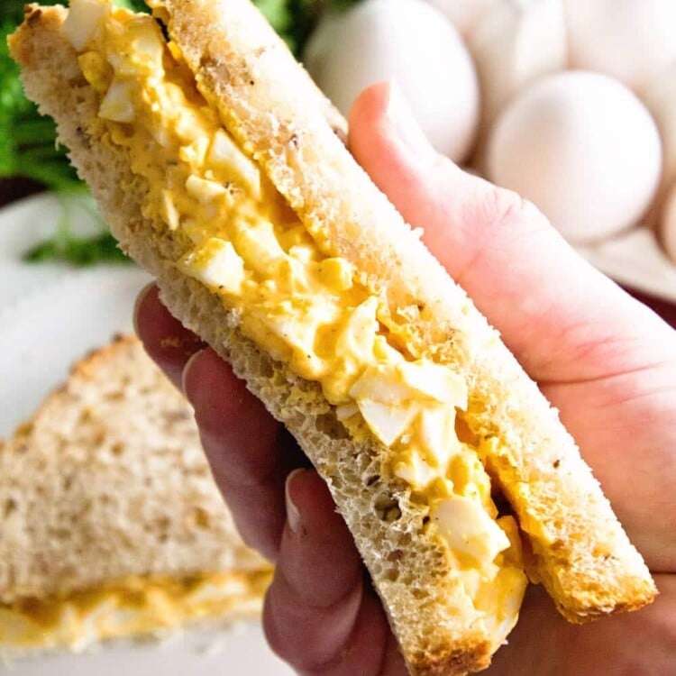 Deviled Egg Salad Sandwiches ~ Your Favorite Deviled Eggs Piled onto a Sandwich! Perfect Recipe for a Quick and Easy Lunch!