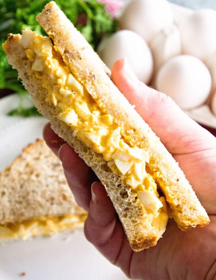 Deviled Egg Salad Sandwiches ~ Your Favorite Deviled Eggs Piled onto a Sandwich! Perfect Recipe for a Quick and Easy Lunch!