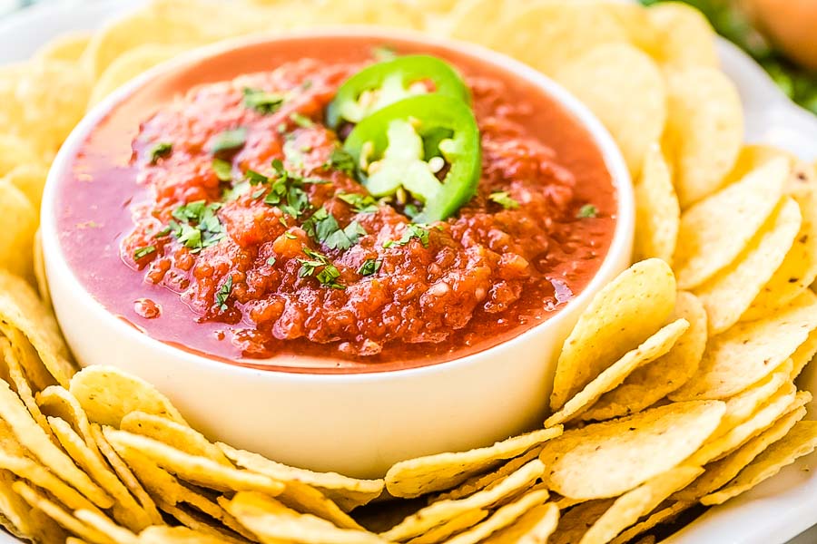 Homemade Salsa Recipe prepared and in bowl