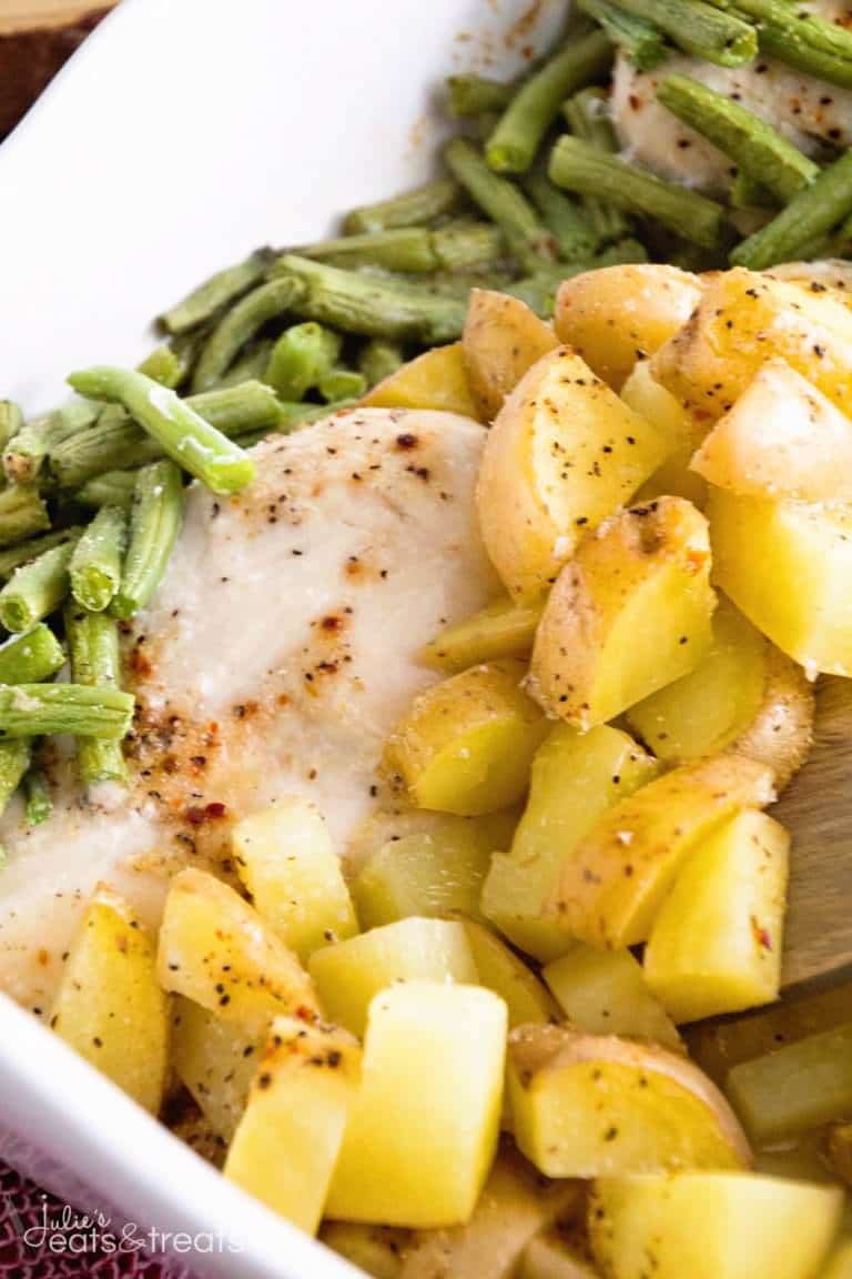 Green Beans, Chicken & Potatoes - One Pan Dinner! - Julie's Eats & Treats