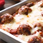 Pan of Meatball Sub Casserole