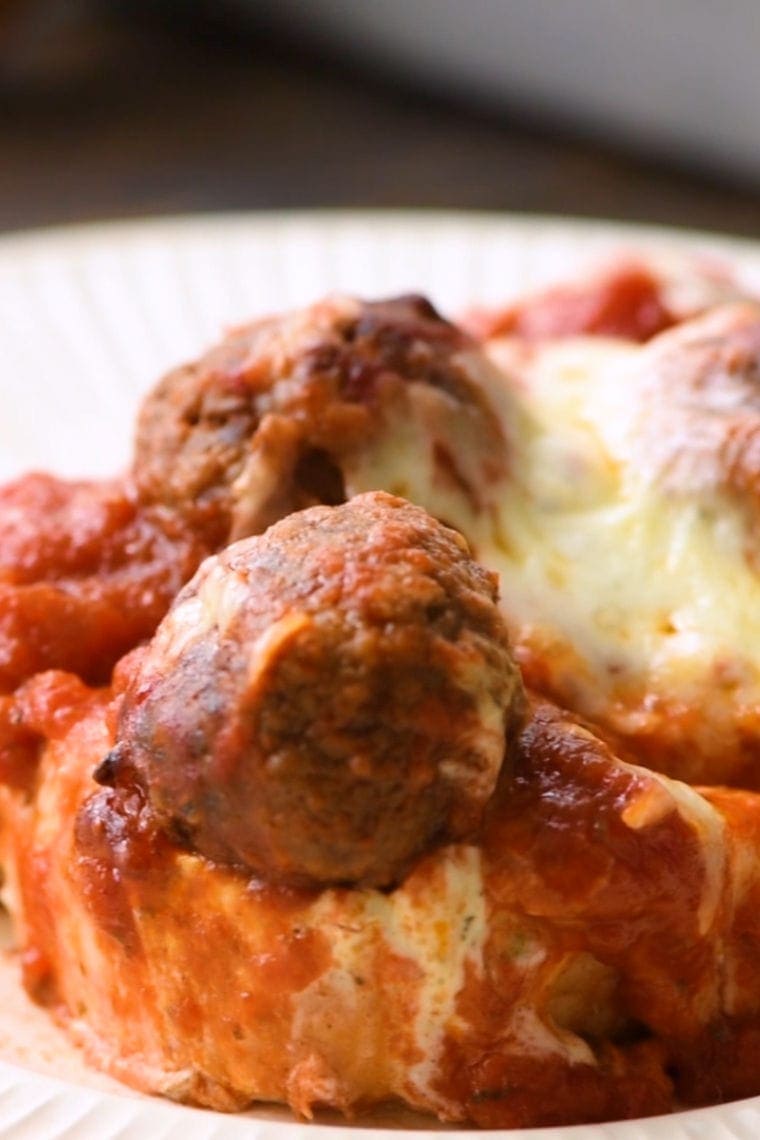 Meatball sub Casserole on plate
