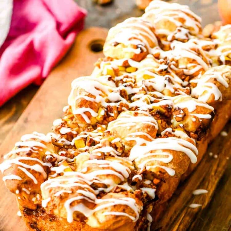 Apple Pull Apart Bread on cutting board