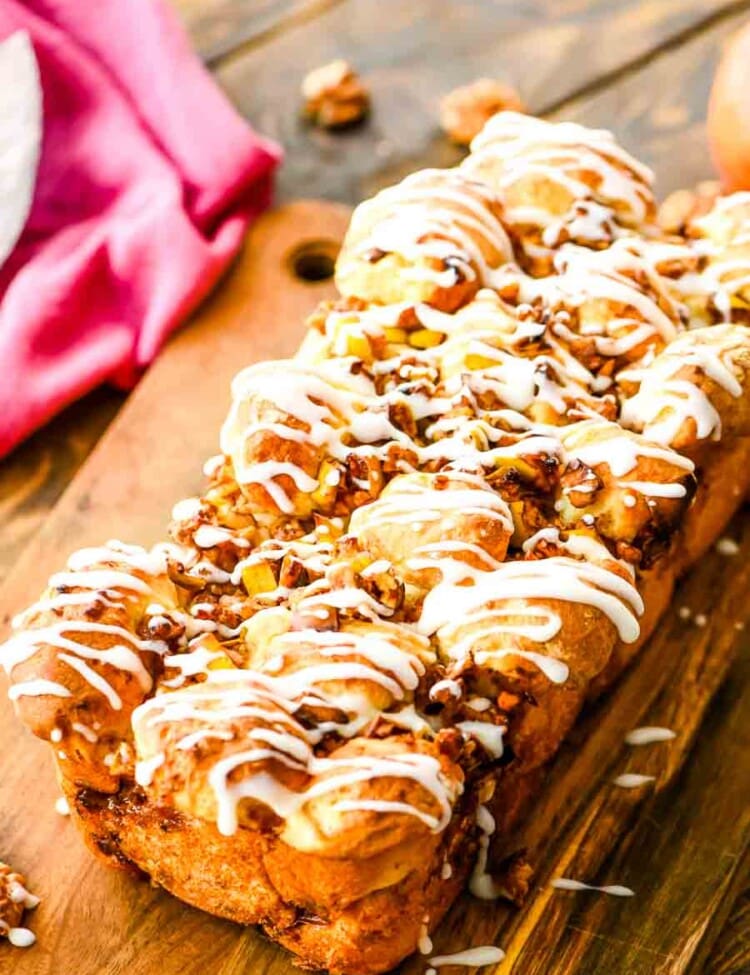 Apple Pull Apart Bread on cutting board