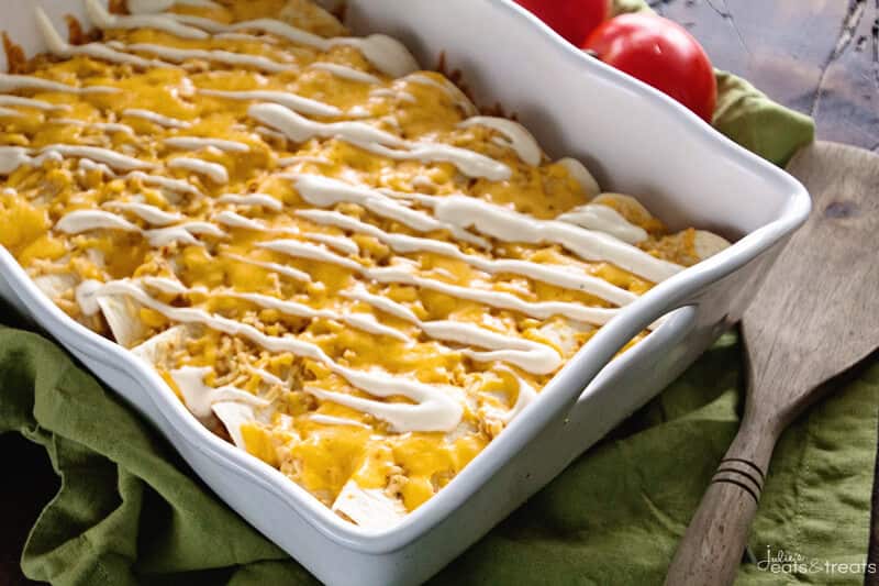 Chicken Ranch Enchiladas ~ Jazz Up Your Weeknight Dinner Enchiladas with a Ranch Twist! Delicious, Easy and Addictive!