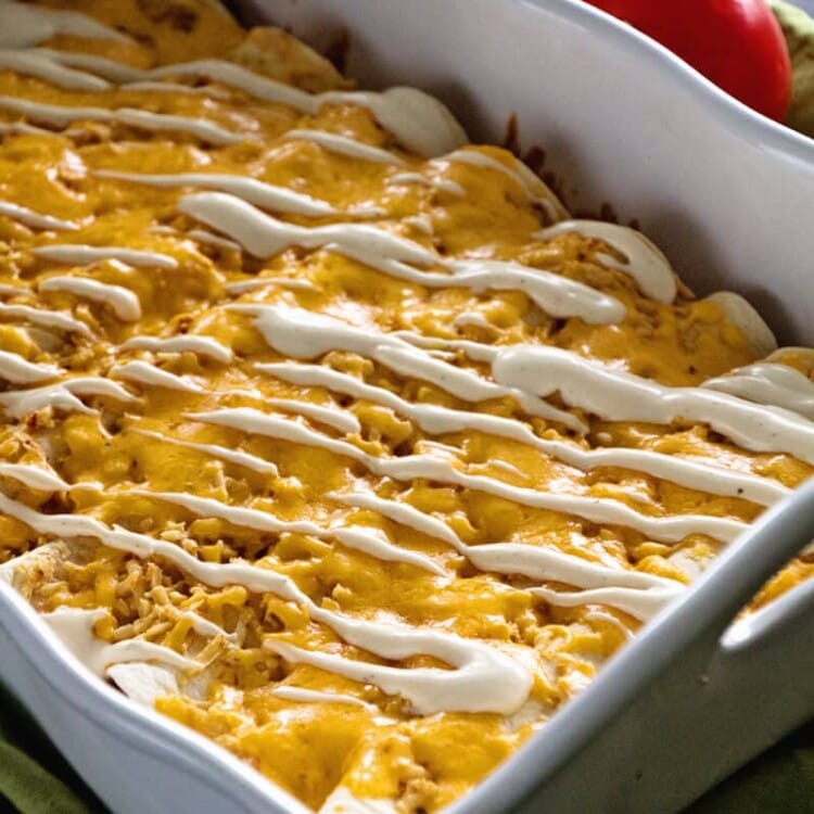 Chicken Ranch Enchiladas ~ Jazz Up Your Weeknight Dinner Enchiladas with a Ranch Twist! Delicious, Easy and Addictive!