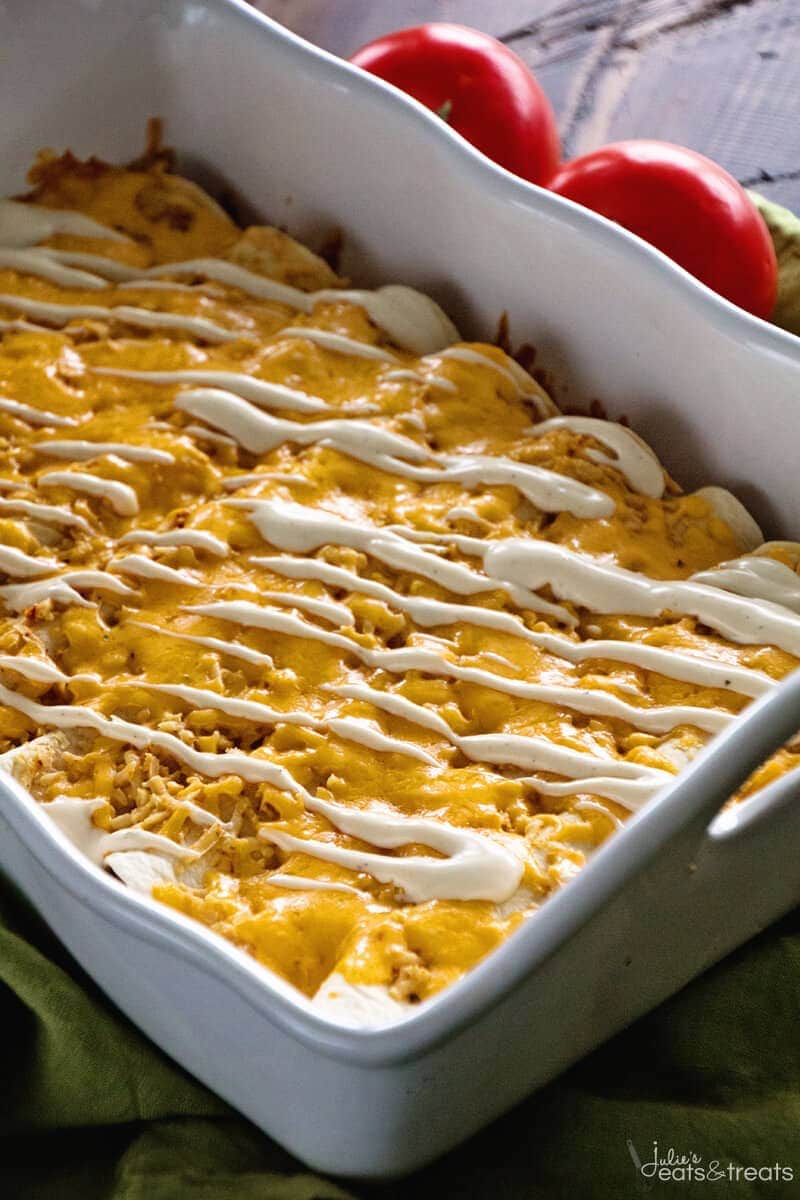 Chicken Ranch Enchiladas ~ Jazz Up Your Weeknight Dinner Enchiladas with a Ranch Twist! Delicious, Easy and Addictive!