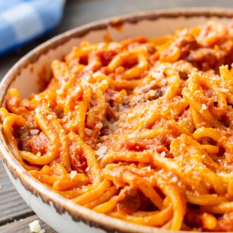 Crock Pot Spaghetti in bowl
