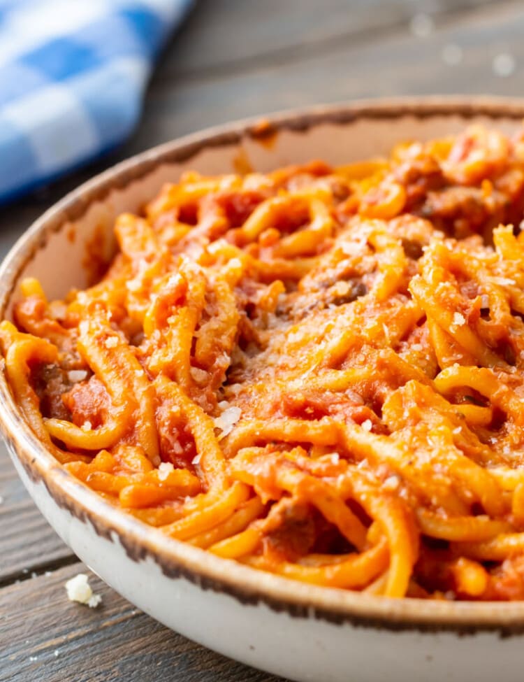 Crock Pot Spaghetti in bowl