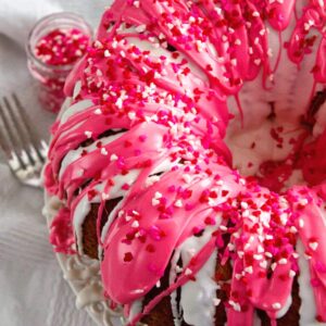 Swirl Valentine Cake ~ Super Easy Dessert Starts with a Boxed Cake Mix and Becomes the Perfect Easy Valentine's Day Dessert!