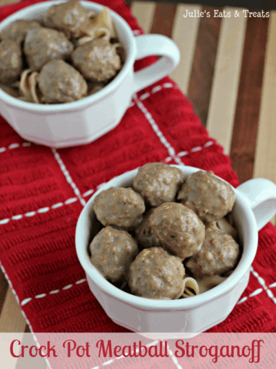 Crock Pot Meatball Stroganoff ~ Leave it and forget! www.julieseatsandtreats.com #recipe #crock pot