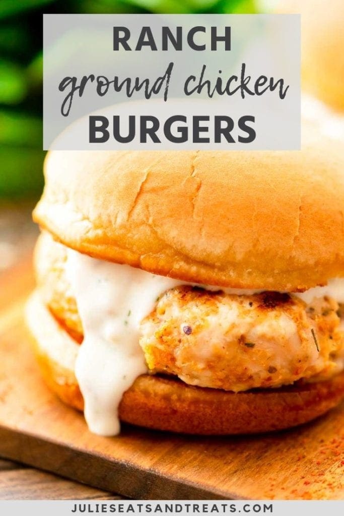 ranch ground chicken burger on a bun