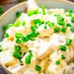 Easy Bacon Ranch Potato Salad in bowl