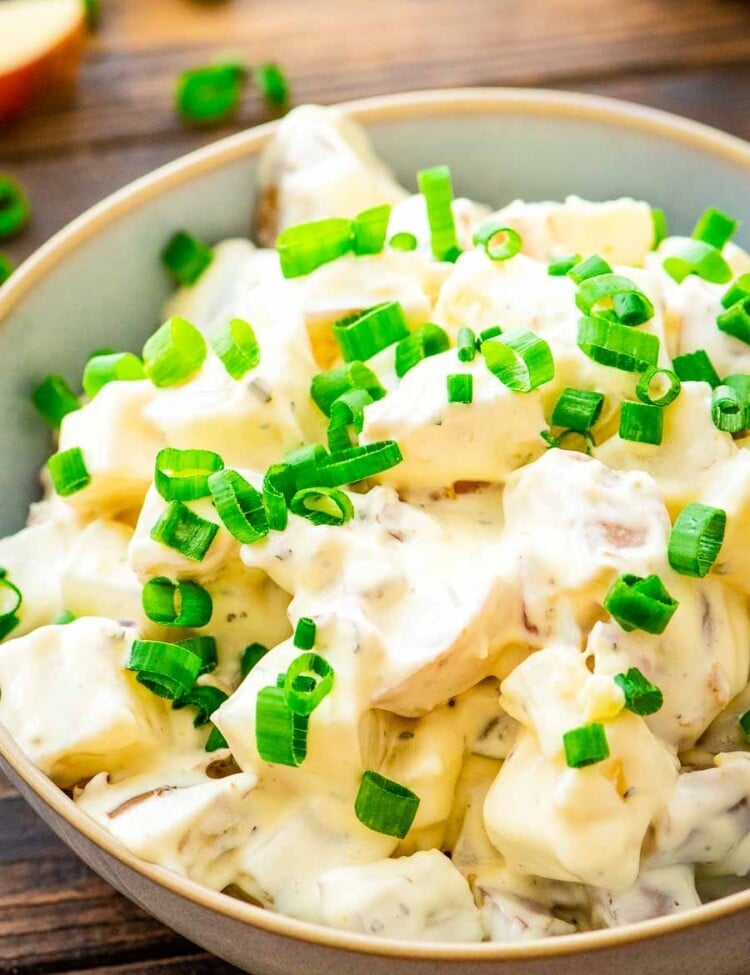 Easy Bacon Ranch Potato Salad in bowl