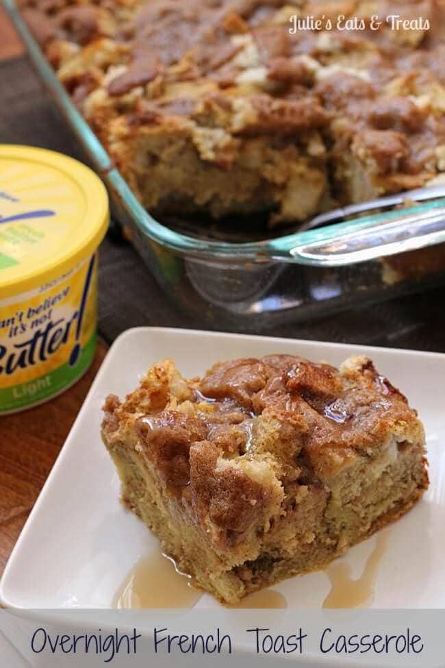 Overnight French Toast Casserole ~ Make it the night ahead and just pop it in the oven and have a wonderful breakfast! via www.julieseatsandtreats.com