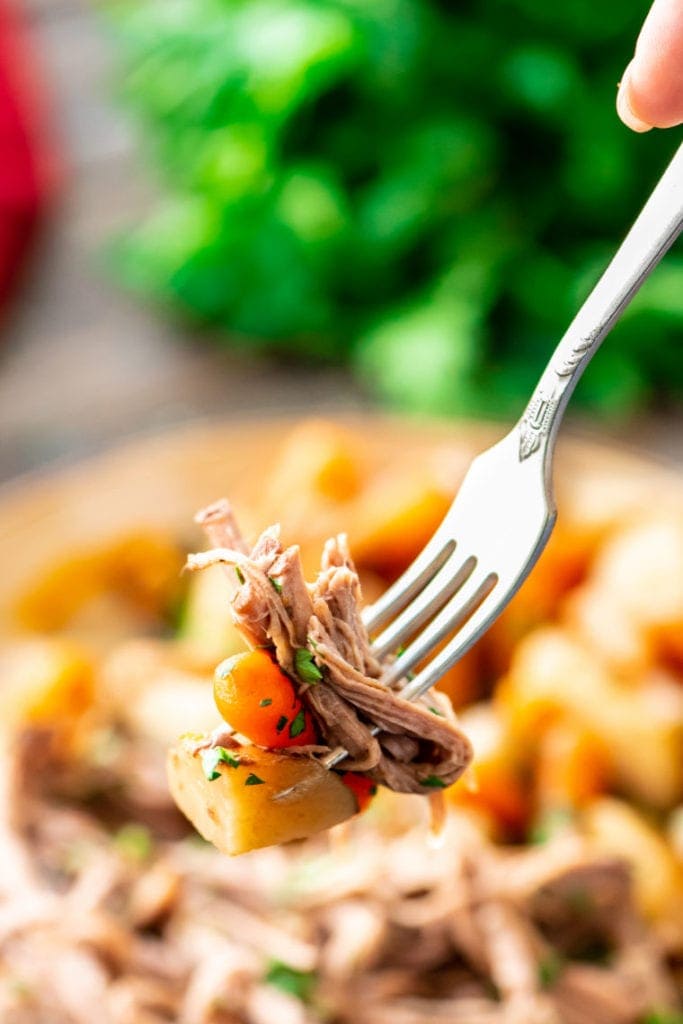 Crock Pot Roast on fork