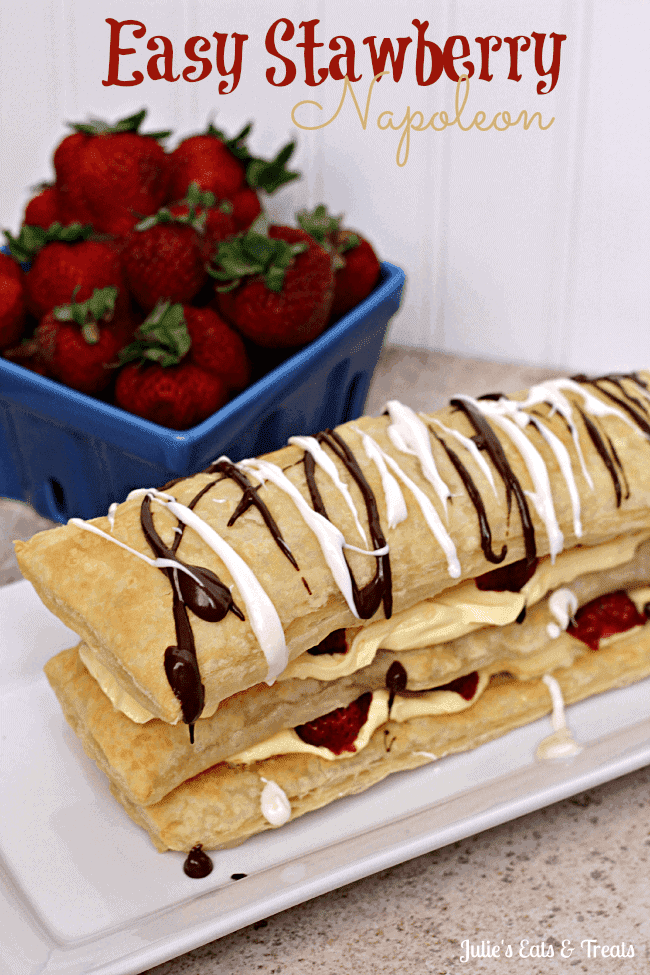 Easy Strawberry Napoleon ~ Puff Pastry Layered with Strawberries and French Vanilla Pudding! https://bit.ly/12wo50u Easy Strawberry Napoleon ~ Puff Pastry Layered with Strawberries and French Vanilla Pudding! via www.julieseatsandtreats.com