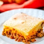 Sloppy Joe Casserole on a white plate