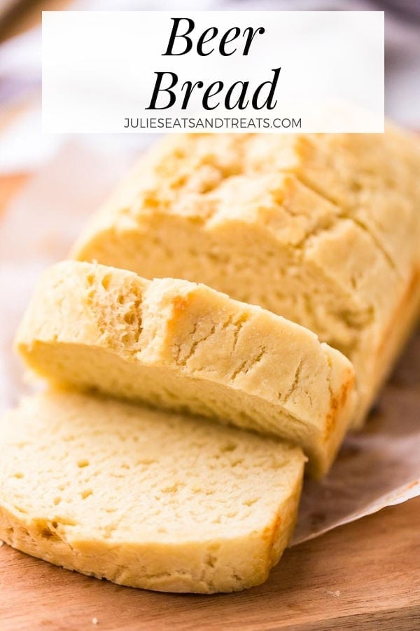 Beer Bread slices on a cutting board