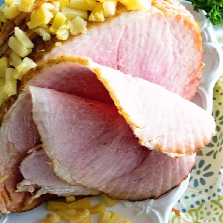 Crock Pot Brown Sugar Pineapple Ham ~ Savory Ham with a Brown Sugar Glaze and Pineapple Slow Cooked and Waiting for You When You Get Home!