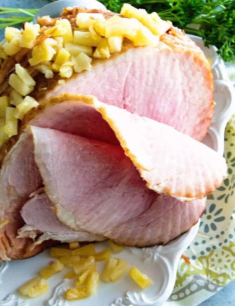 Crock Pot Brown Sugar Pineapple Ham ~ Savory Ham with a Brown Sugar Glaze and Pineapple Slow Cooked and Waiting for You When You Get Home!