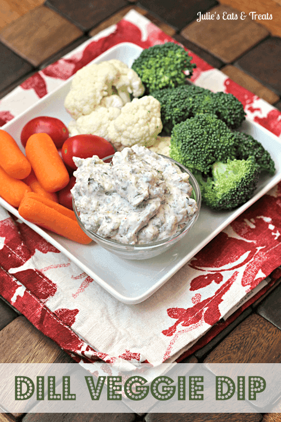 Dill Veggie Dip ~ This dip is so amazing you'll want to eat it by the spoonful! via www.julieseatsandtreats.com