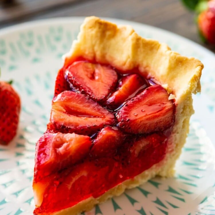 Piece of Strawberry Pie on plate