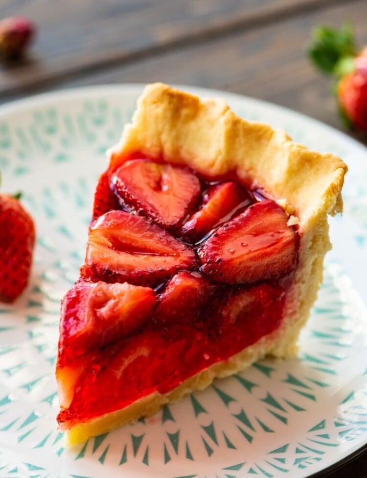 Piece of Strawberry Pie on plate