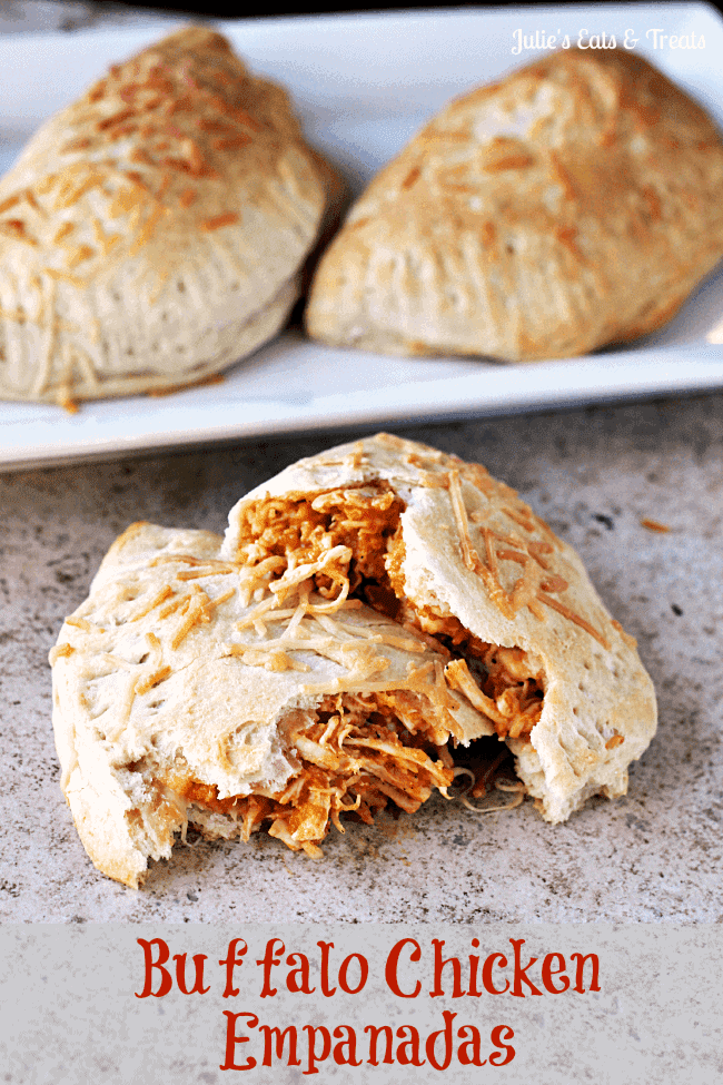 Buffalo Chicken Empanadas ~ Grands Biscuits stuffed full of Buffalo Chicken and baked to perfection! #FreshTake #shop #cbias via www.julieseatsandtreats.com