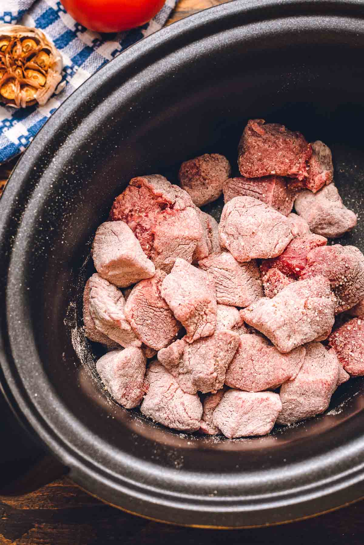 Stew meat in crock pot