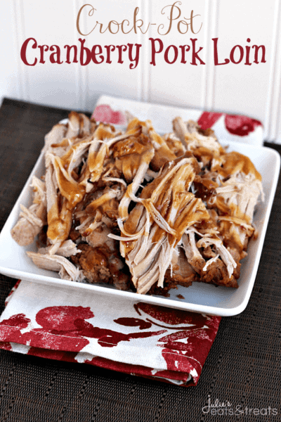 Crock Pot Cranberry Pork Loin ~ Savory Pork Loin slow cooked in a cranberry sauce!