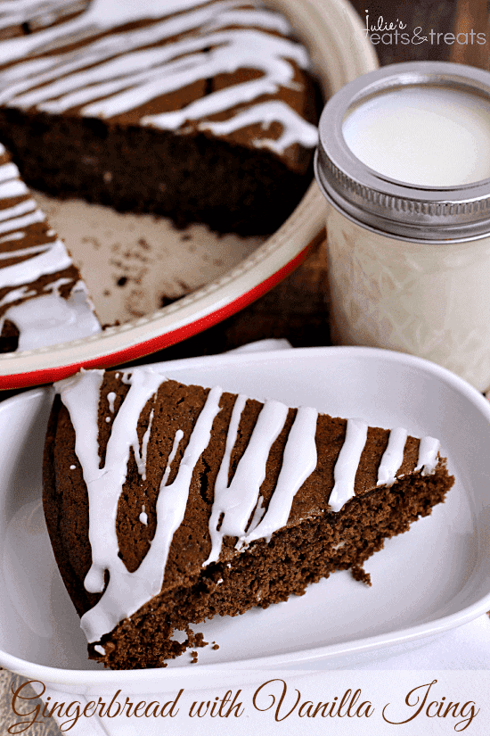 Gingerbread with Vanilla Icing ~ Yummy Gingerbread topped with a Vanilla Glaze! Comforting, easy, and homemade!