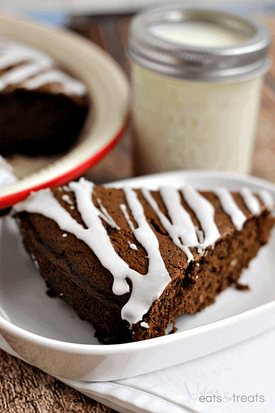 Gingerbread with Vanilla Icing ~ Yummy Gingerbread topped with a Vanilla Glaze! Comforting, easy, and homemade!