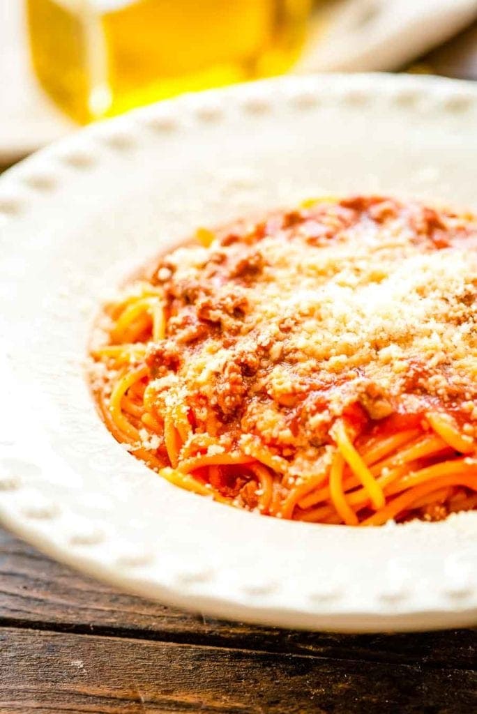 Bowl of One Pot Spaghetti