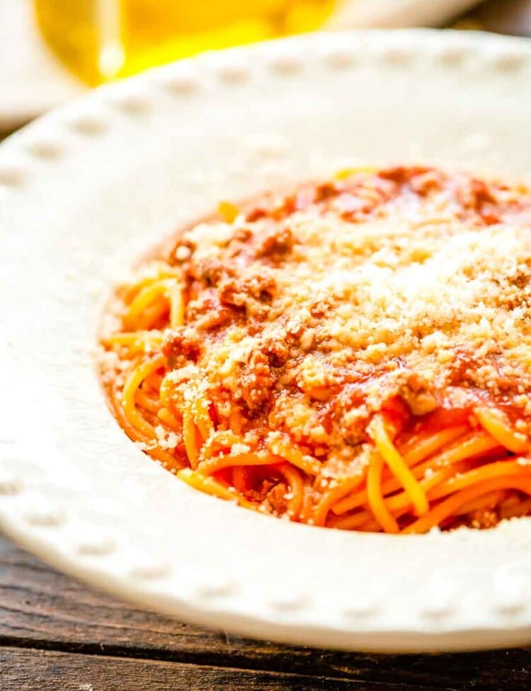 Bowl of One Pot Spaghetti